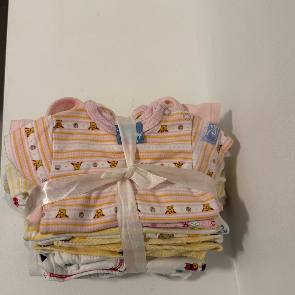 Lot of 18 Various 0-3 Month Baby Onesie Bundle